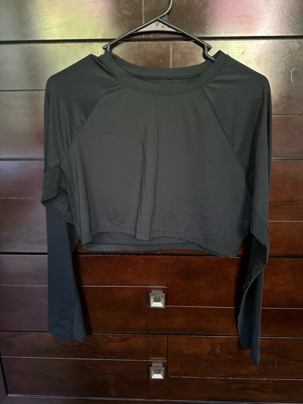 Tail Black Cropped Long-Sleeve Top